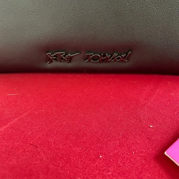 Betsey Johnson Black With Bat Embellishments Large Wallet - Picture 2 of 7